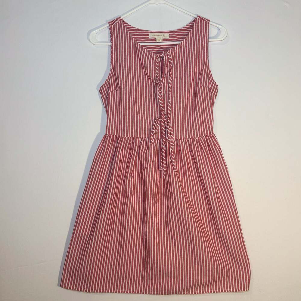 Monteau Los Angeles Red and‎ White Striped  Tie-Front Dress Size XS  4th of July